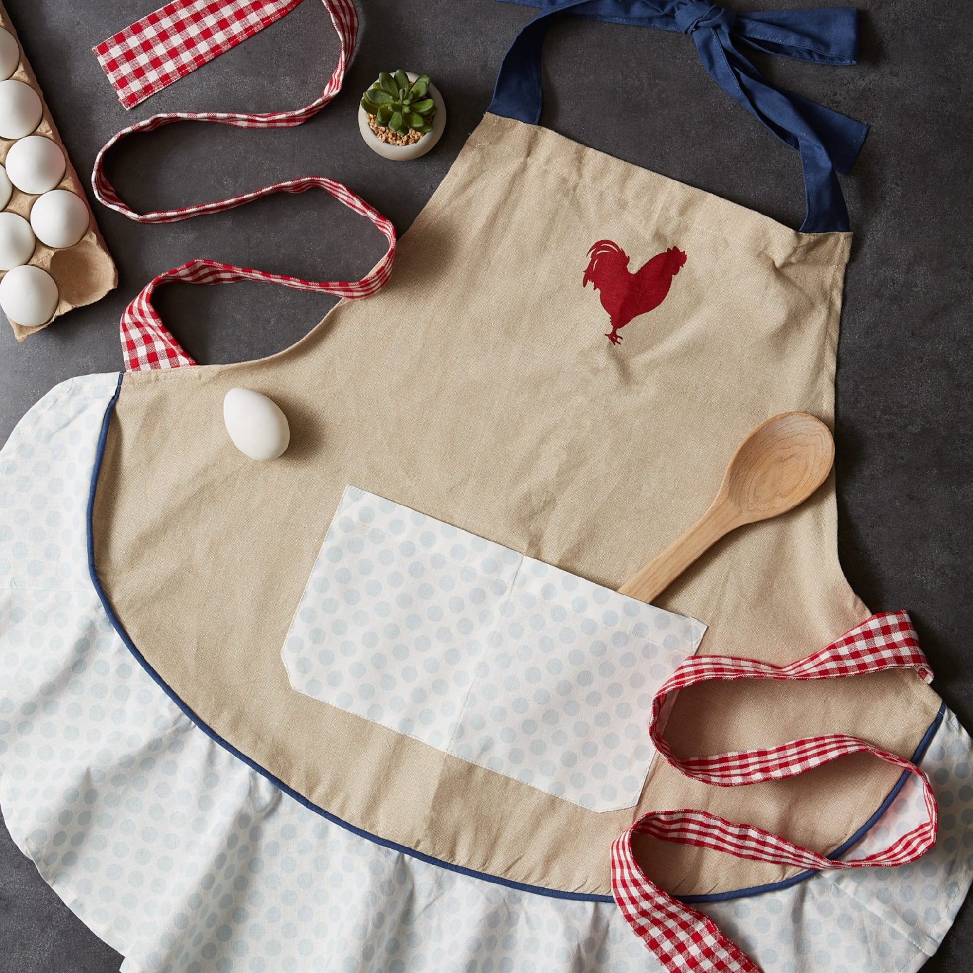 DII® Red Rooster Ruffle Apron